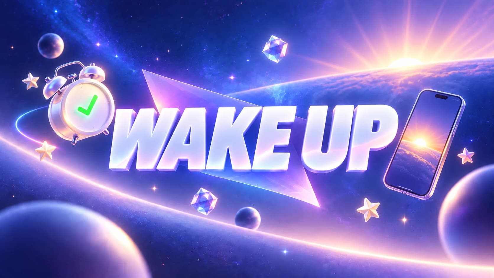Luminous blue and violet 3D space artwork for iPhone alarm not working? Here’s how to fix it